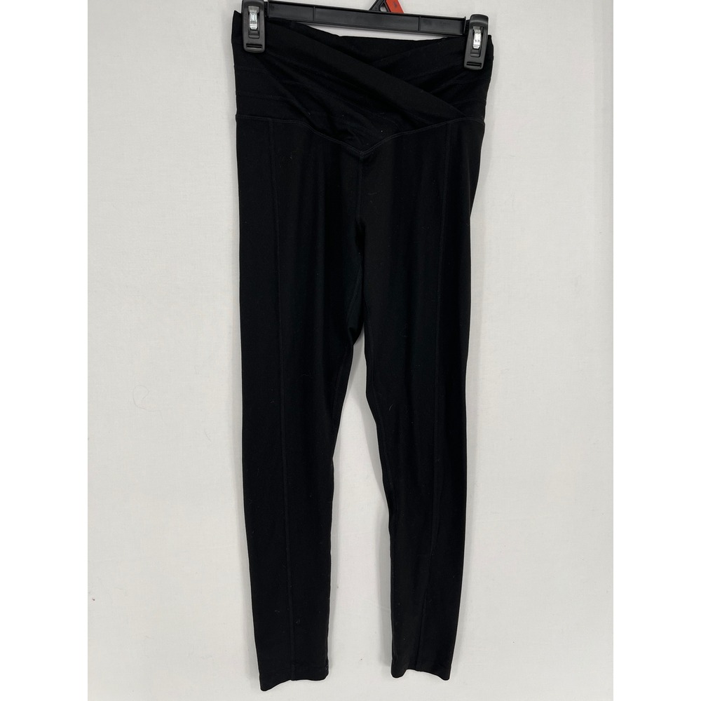 Muscle Nation Leggings Womens Small Crossover Waist Activewear Black 2801